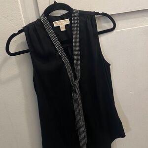 MICHAEL Michael Kors Black Top with Silver Trim